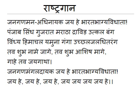 राष्ट्रगान - National Anthem of India in Hindi