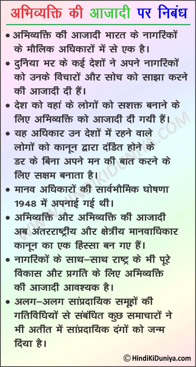 freedom of speech essay in hindi