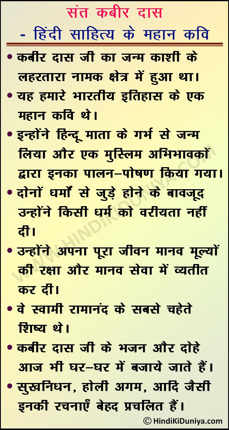 write essay on kabir das in hindi