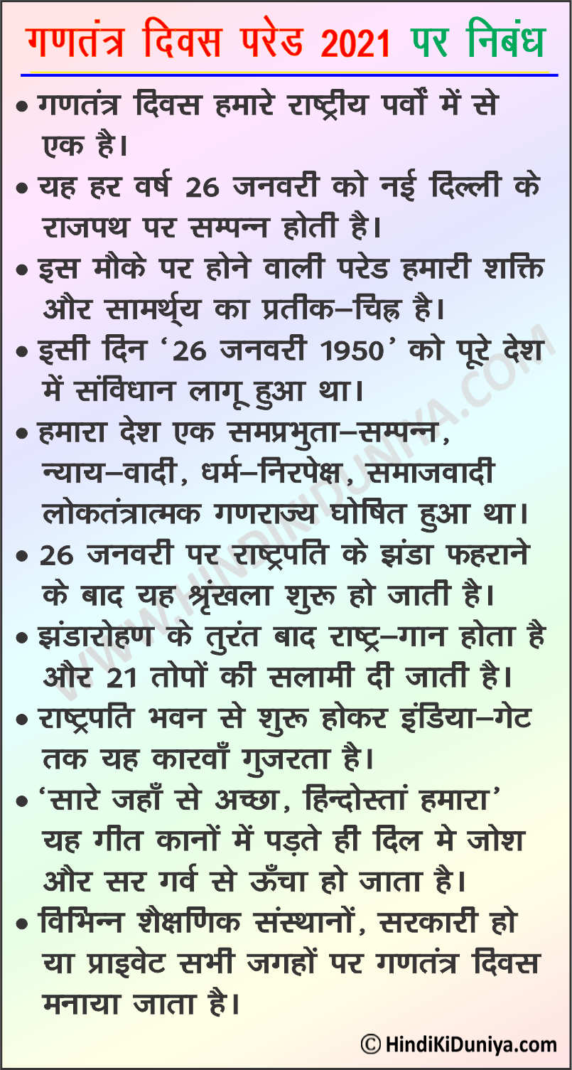 Essay on Republic Day Parade in Hindi