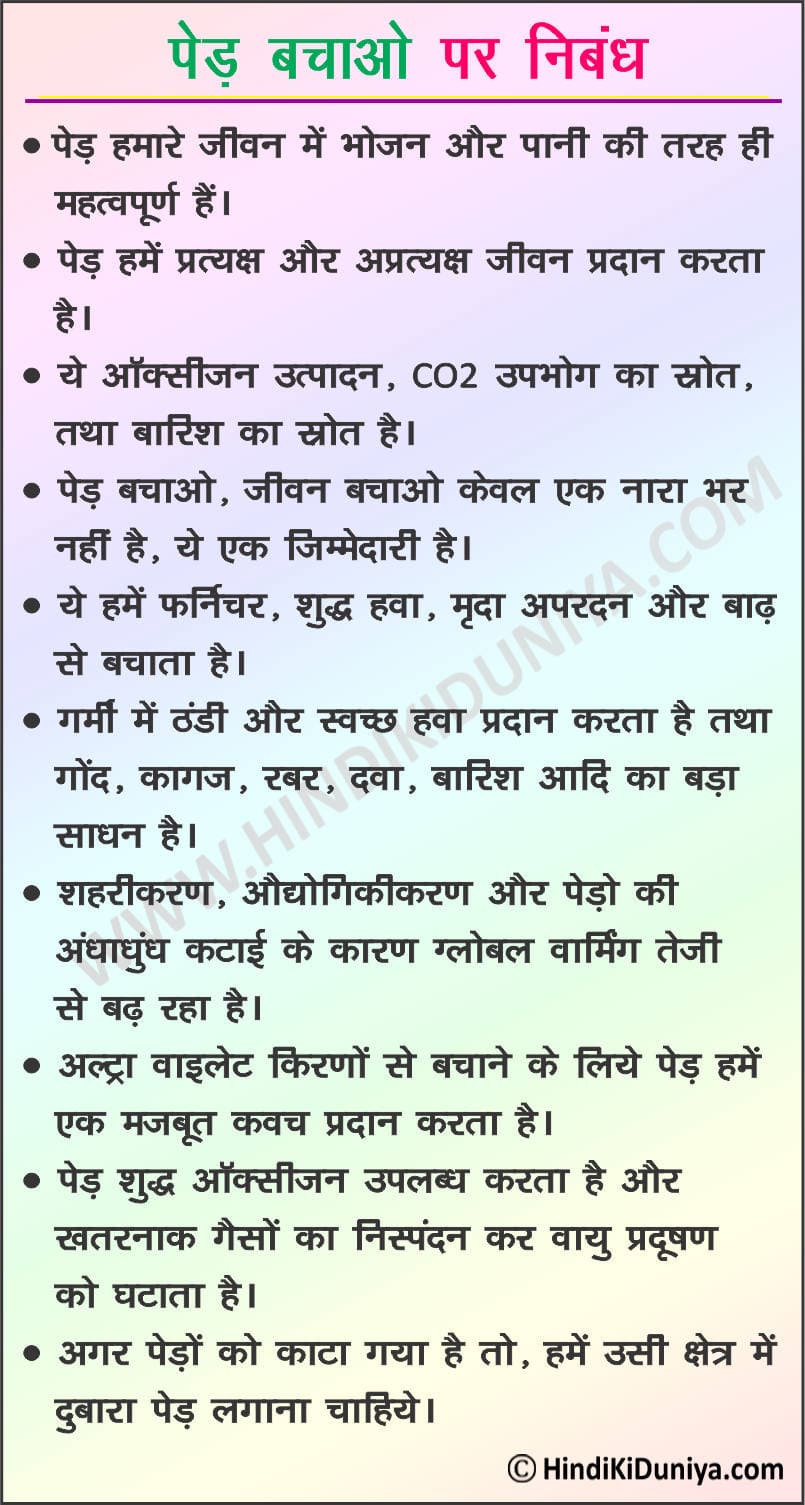Essay on Save Trees in Hindi