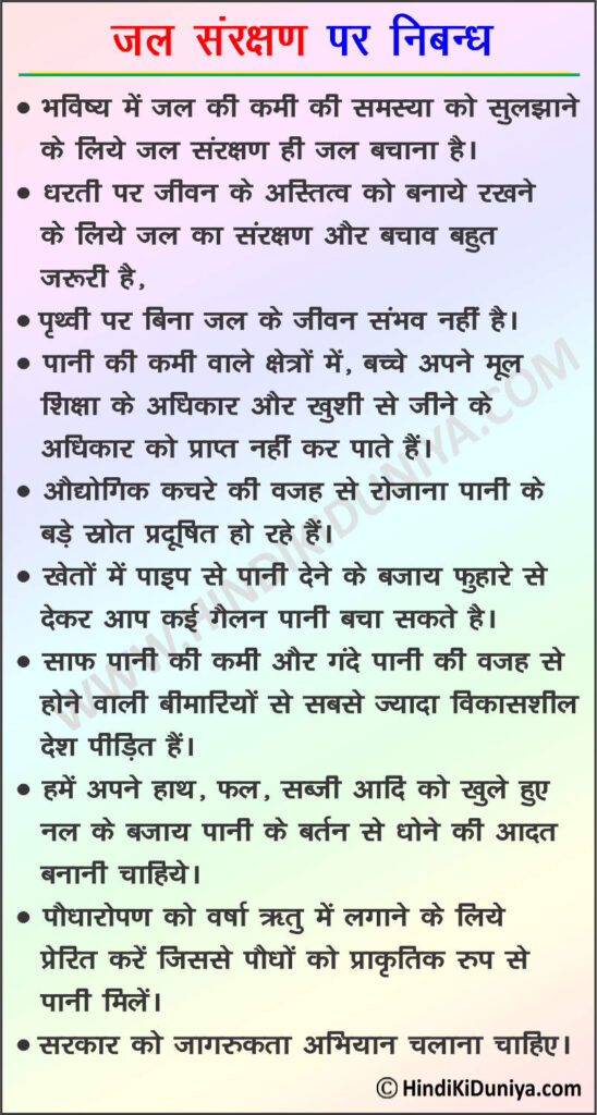 essay in hindi how to save water